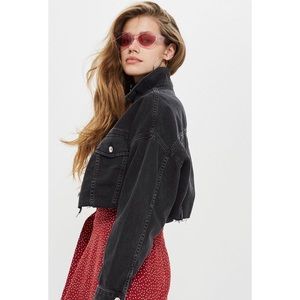 Oversized Cropped Denim Jacket